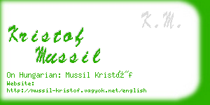 kristof mussil business card